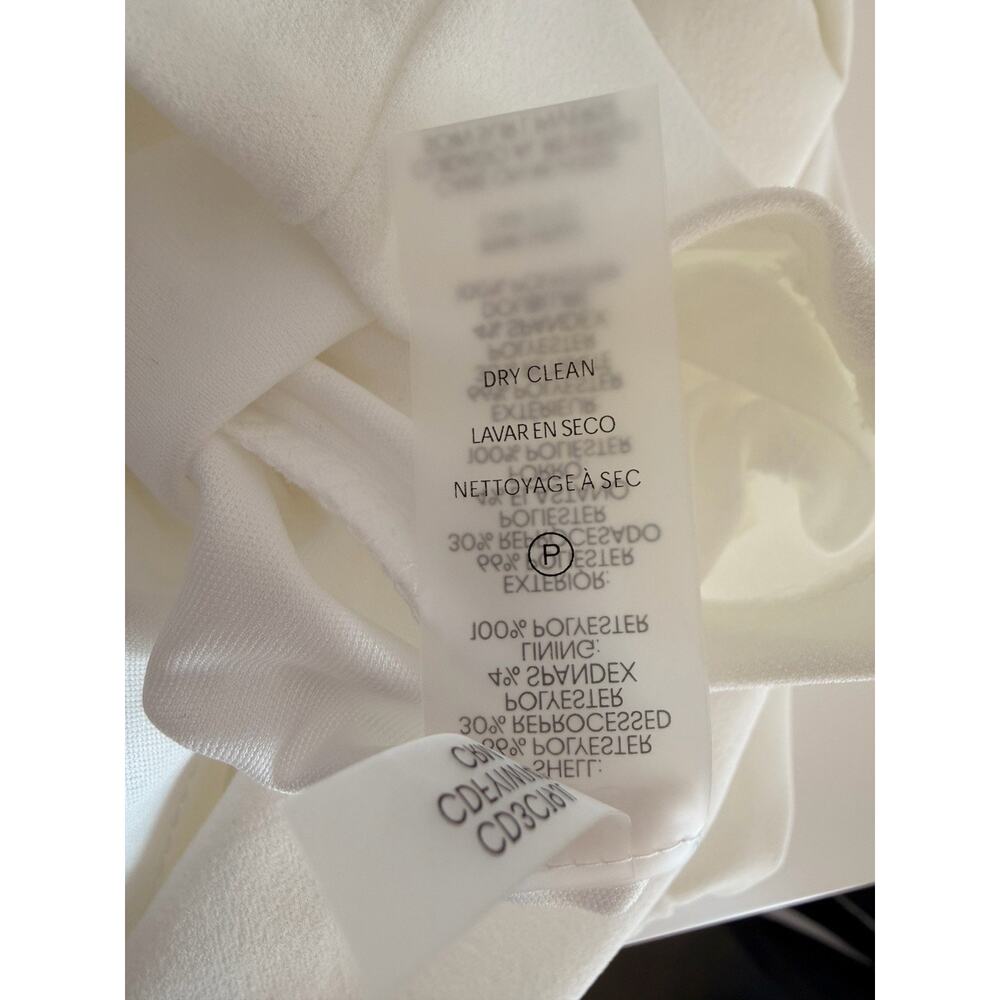 Calvin Klein Scuba Crepe Sheath Dress w/Short Tulip Sleeve in Cream - 10, NWOT - Picture 9 of 10